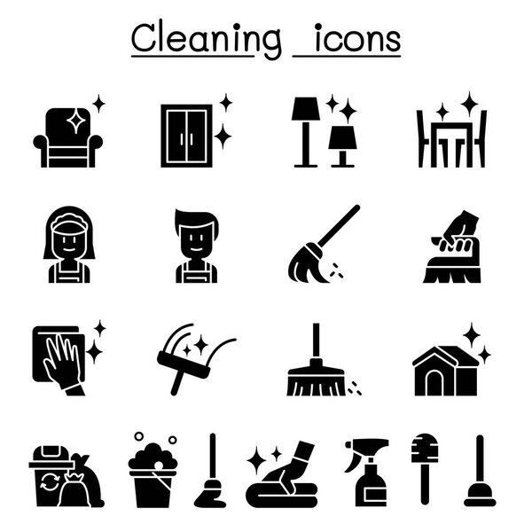 Cleaning & Hygiene icon set 