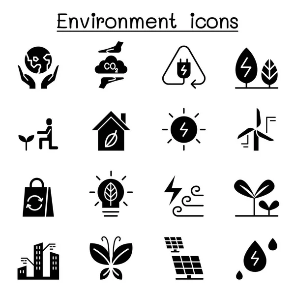 Conjunto de iconos de Medio Ambiente y Ecología — Vector de stock