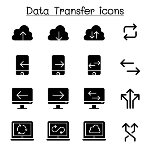 Хмарний комп'ютер, передача даних, видобуток даних, зберігання даних , — стоковий вектор
