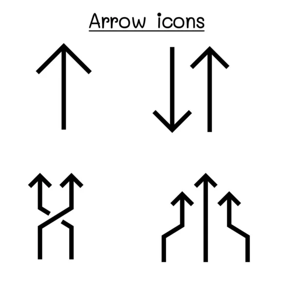 Freccia icona impostato angolo forte stile vettoriale illustrazione grafica de — Vettoriale Stock