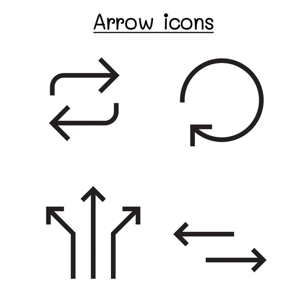Freccia icona impostato angolo forte stile vettoriale illustrazione grafica de — Vettoriale Stock