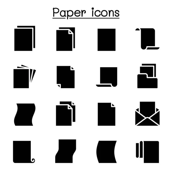Ilustracja wektorowa grafika zestaw ikon papieru — Wektor stockowy