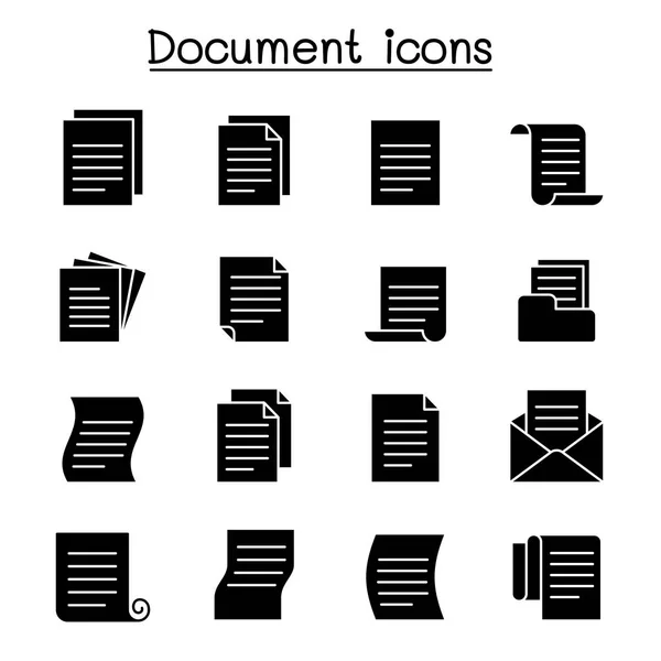 Documento & File icona set grafica vettoriale illustrazione — Vettoriale Stock