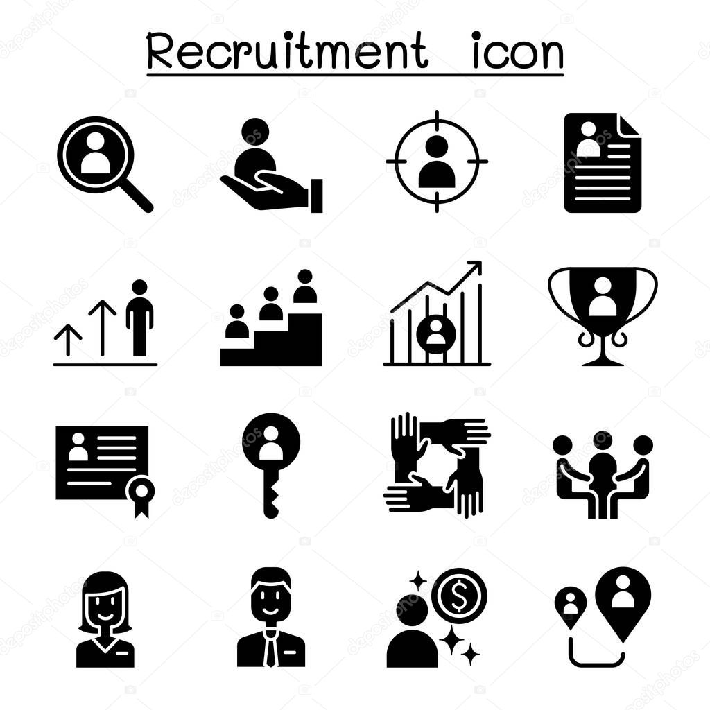 Recruitment & Job icon set vector illustration graphic design