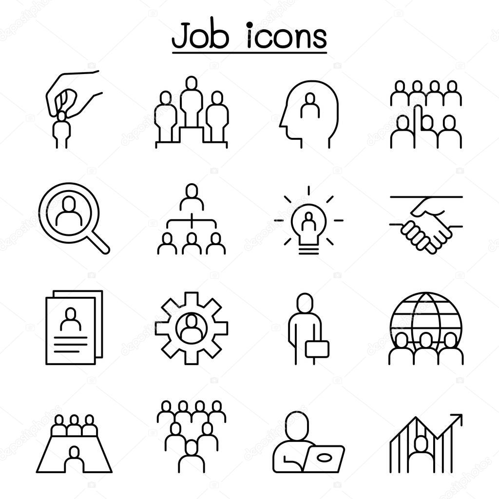 human resources icon set in thin lines style