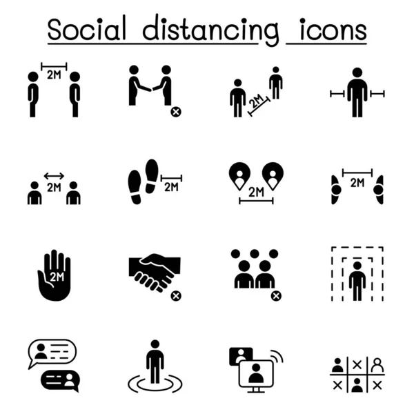 Icône Distanciation Sociale Illustration Vectorielle Graphisme — Image vectorielle