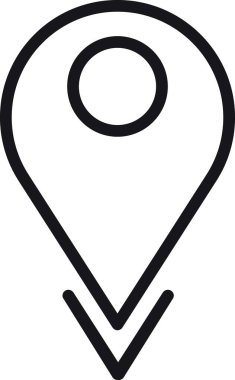 konum, harita, adres simgesi. Basit bir dizayndaki konum simgesi. ince çizgi biçiminde