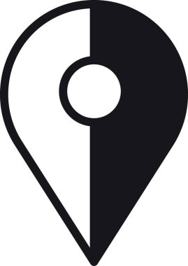 konum, harita, adres simgesi Harita konum simgesi simgesi siyah ve beyaz tasarım simgesi.