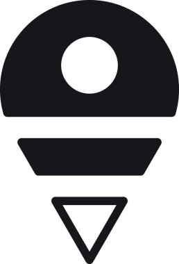 konum, harita, adres simgesi koyu siyah dizaynlı pin simgesi.