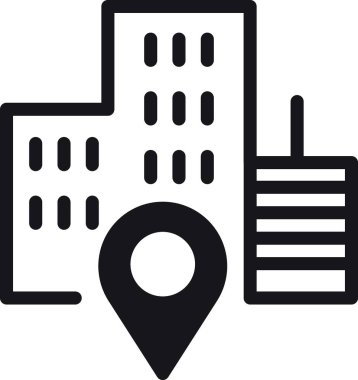 konum, harita, adres simgesi konum simgesi simgesiyle birlikte ufuk çizgisi.