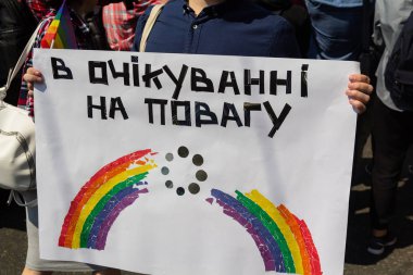 Kiev, Ukrayna - 18 Haziran 2017: Gay geçit 