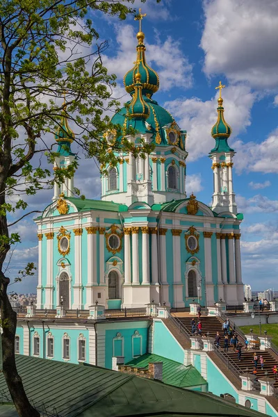 Hermosa Iglesia San Andrés Kiev Ucrania — Foto de Stock