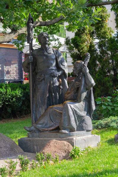 Kiev Ukraine July 2018 Sculptural Composition Depicts Two Cossacks One — Stock Photo, Image