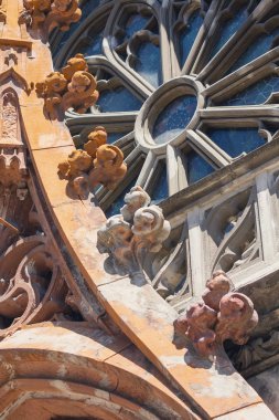 Antik Bina cephe Gotik sekizgen gül, mimari eleman