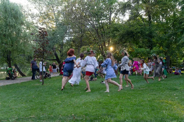 Киев Украина Июля 2018 Года Женщины Ведут Танец Честь Традиционного — стоковое фото