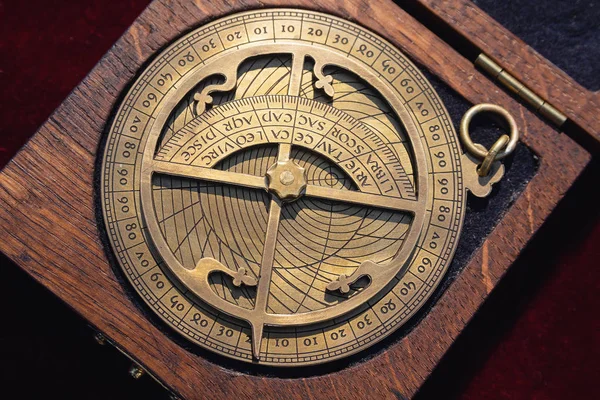 Replica Astrolabio Medievale Che Uno Strumento Navigazione — Foto Stock