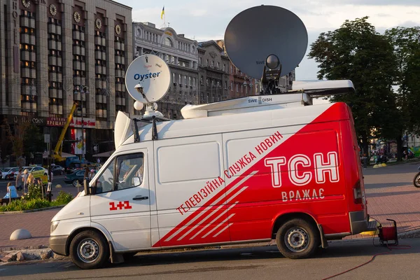 Kiev Ukraine Juillet 2018 Studio Télévision Mobile Service Nouvelles Ukrainien — Photo