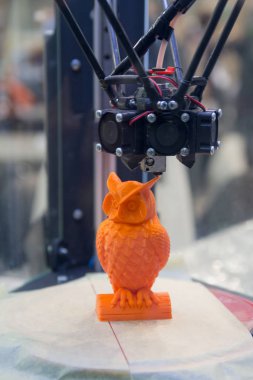 Şekil yakın çekim yazdırma Modern 3d printerlere harcama maddeler. Teknolojileri