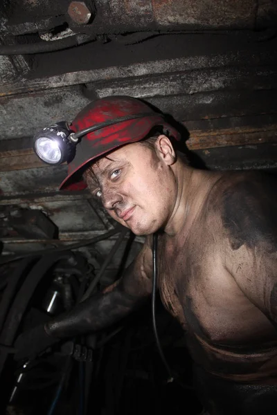 Novogrodovka Oekraïne Januari 2013 Miner Werkplek Mijn Novogrodovskaya Een Diepte — Stockfoto