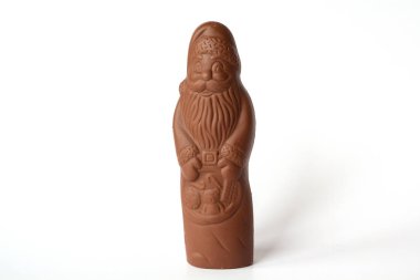 Beyaz arka plan üzerinde izole Noel Baba çikolata şekil