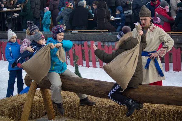 Киев Украина Февраля 2018 Года Традиционное Веселье Праздновании Карнавала — стоковое фото