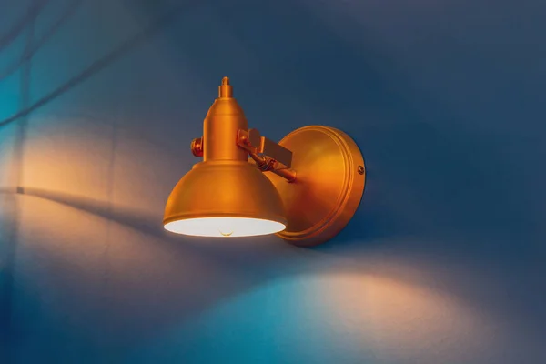 Lampa Retro Stylu Zdi Ložnici Interiéry — Stock fotografie