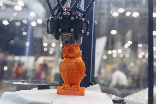 Object is printed on a 3d printer in the laboratory. Technology