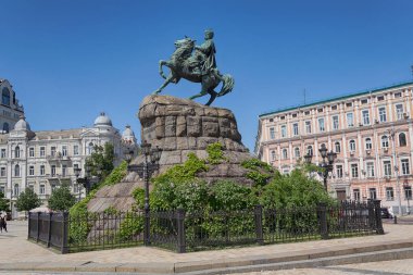 Sofievskaya meydanında Hetman Bogdan Khmelnitsky Anıtı, Kiev, Ukrayna