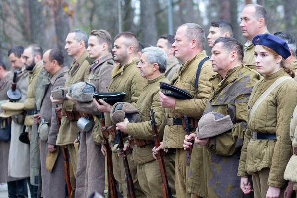 Vorzel Ukraine November 2019 People Form Red Army Soldiers Stand — Stock Photo, Image