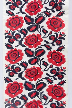 Ukrayna usulü nakışlı el yapımı minder. Retro