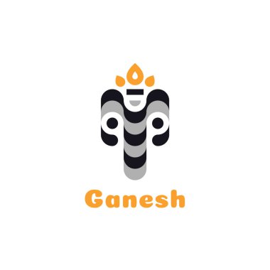 Ganesh düz tasarım vektör simgesi.