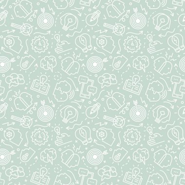 Vektör sorunsuz doodle desen beyin fırtınası.