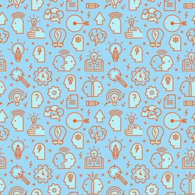 Beyin fırtınası ve fikir simgeleri ile Seamless modeli.