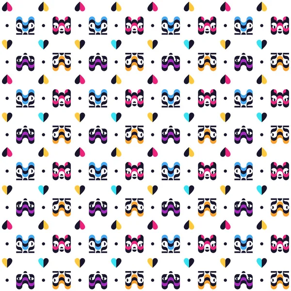 Cat Mouse Stylized Pattern — Stock Vector