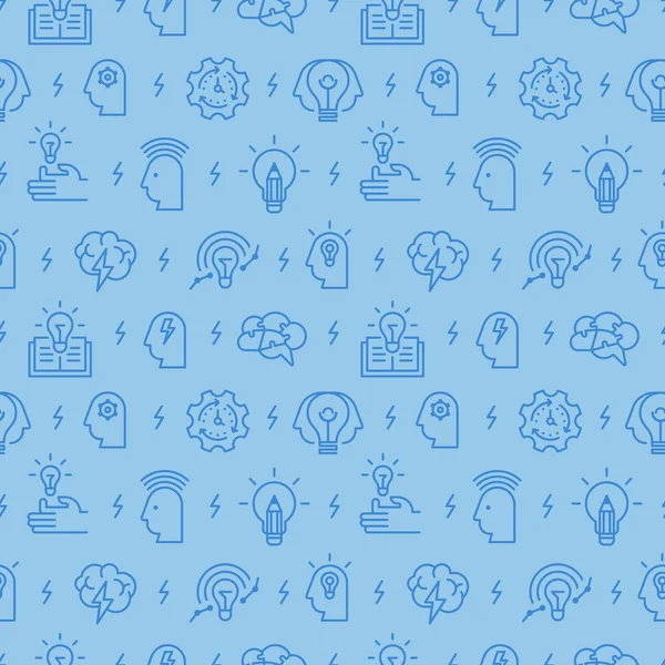 Brainstorm Idea Icons Seamless Pattern — Stock Vector