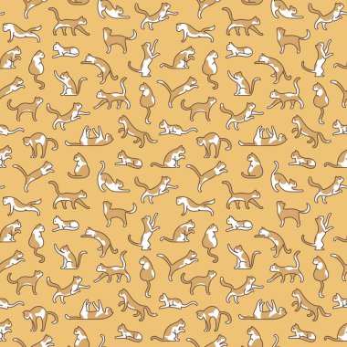 Sorunsuz kedi vektör desen.