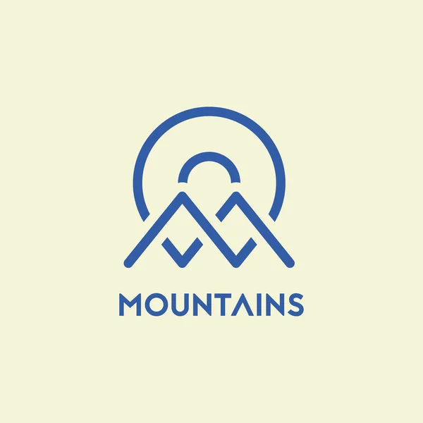Ikon Vektor Pegunungan Bergaya - Stok Vektor