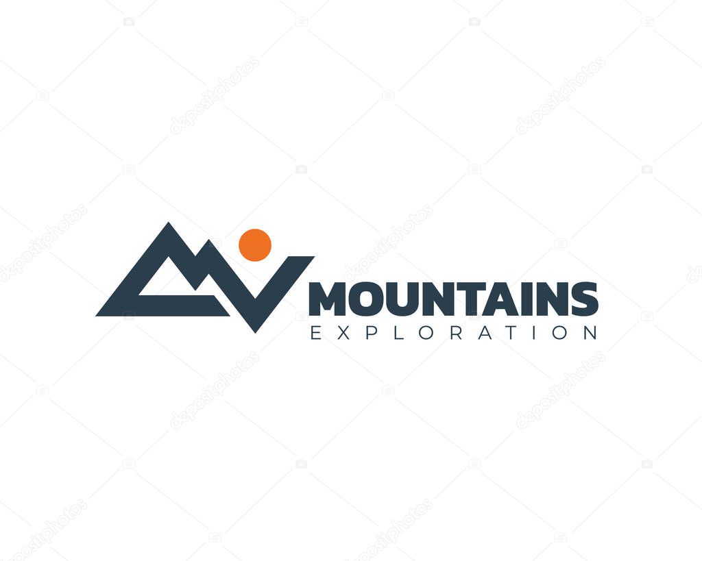 Mountains stylized vector icon.