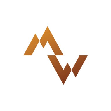 MW monogram vektör simgesi tasarım.