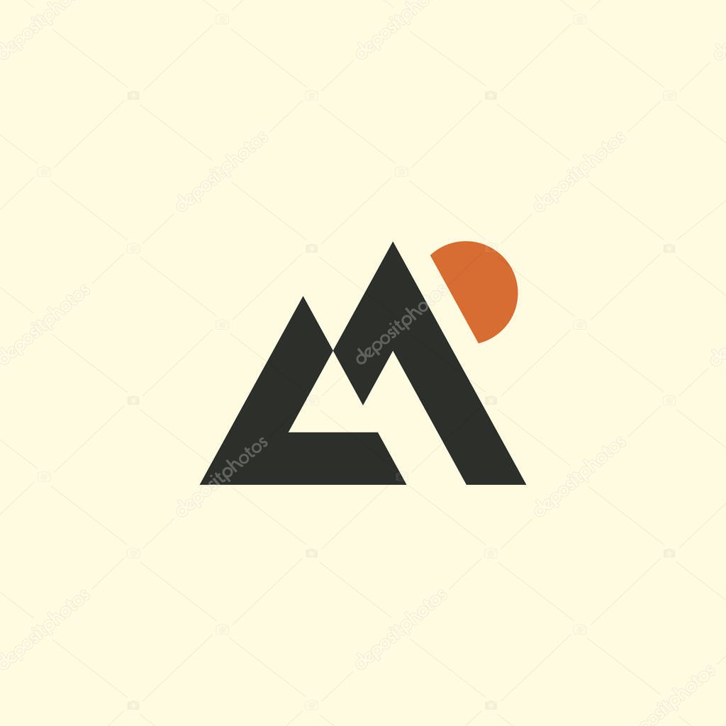Mountains stylized vector icon.