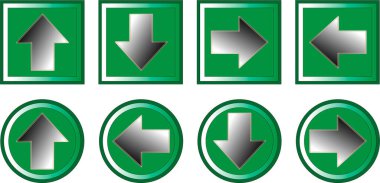 Vektör içindeki ok düğmeleri kümesi