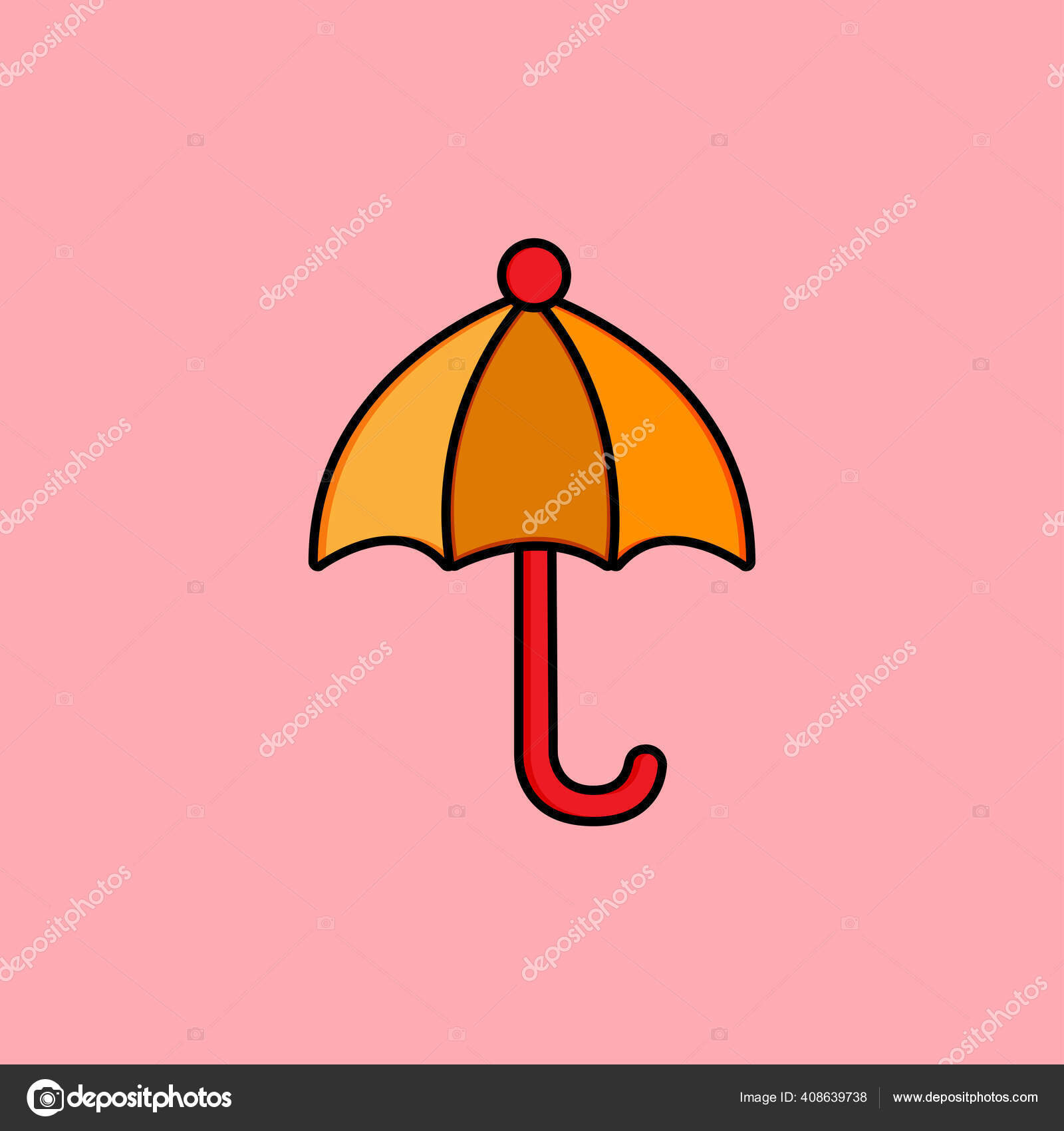 Ilustrasi Kartun Payung Vektor Aestetika Stok Vektor C Dheovanoalfurqan 408639738