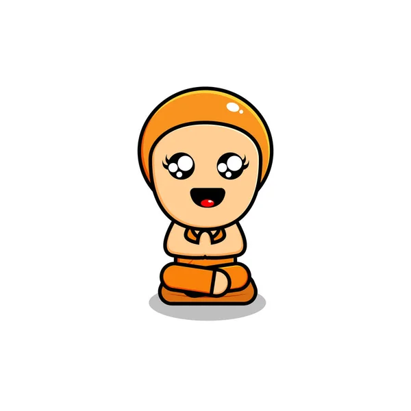 Cute Yoga Instruktor Cartoon Character Vector Illustration — Stockový vektor