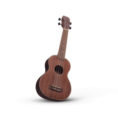 Akustik gitar izole beyaz zemin üzerine