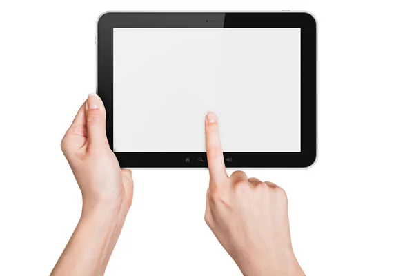 Schermo tablet vuoto isolato su bianco — Foto Stock