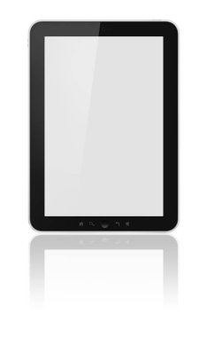 Boş tablet ekran üzerinde beyaz izole