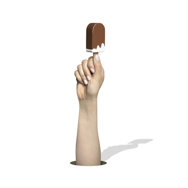 Hand Holding Ice Cream Still Life — Stock Photo, Image