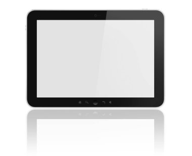 Boş tablet ekran üzerinde beyaz izole