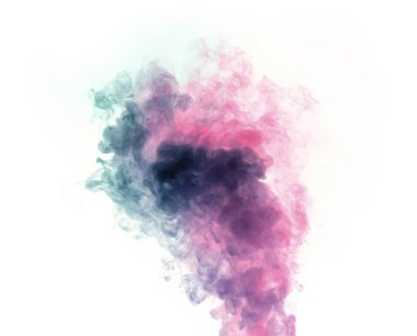 Beyaz arka plan üzerinde renkli duman