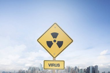 Trafik işareti kavramı virüs nükleer uyarı